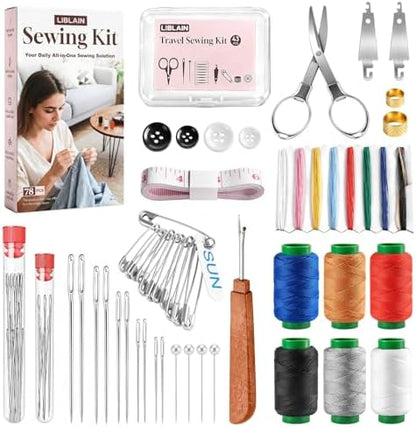 LIBLAIN Sewing Kit with Big Eye Steel Needles for Adults by LIBLAIN