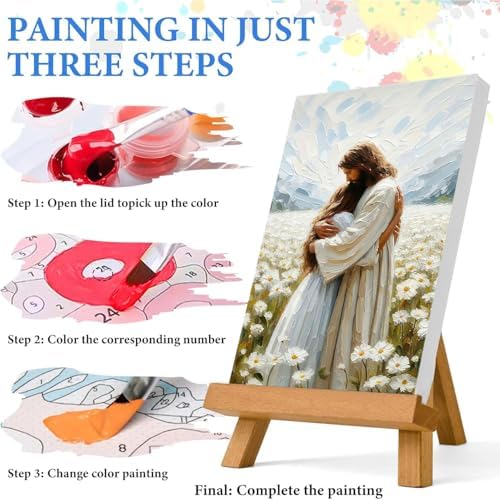 Jesus Christian Paint by Numbers Kit for Adults Canvas, Frameworkless - Image 6