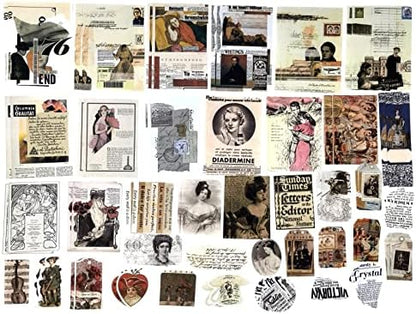 Esweny 200 Pieces Vintage Ephemera Scrapbooking Supplies Pack for Decoupage, Collage Craft, Notebooks, Album, Planners, Paper Scrapbook Stickers Kit (Retro) - Image 5