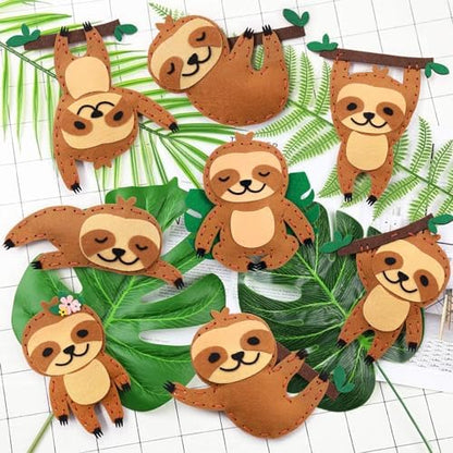 CiyvoLyeen Kids Sewing Kit Crafts – DIY Sloth & Jungle Animal Felt Crafts Sewing Set for Girls & Boys Ages 8–12 Learn to Sew 8 Cute Animal Projects - Image 5