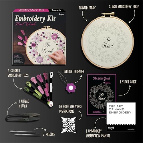Unwynd Embroidery Kit Floral Theme for Beginners, Satin Stitch Hand Embroidery Kit for Adults, Easy DIY Crafts, Starter Set with Flower Pattern (Floral) - Image 5