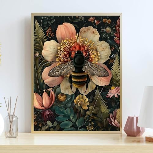 Lzyueyuan Bees and Flowers Stamped Cross Stitch Kits for Beginners,Needlepoint Counted Cross Stitch Kits for Adults,Easy Prestamped Pattern Needlepoint Kit Crafts for Home Decor Gifts11.8X15.7in - Image 3