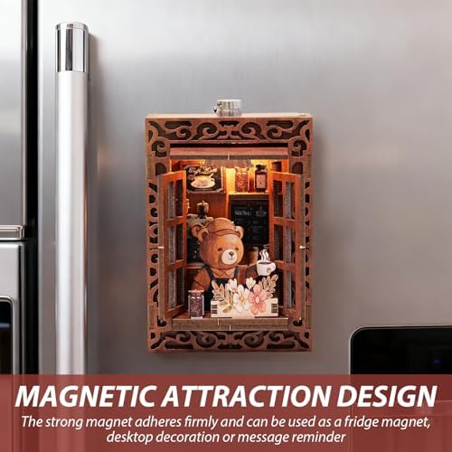 Book Nook Kit DIY Miniature House 3D Wooden Puzzle Bookshelf Decor - Image 4