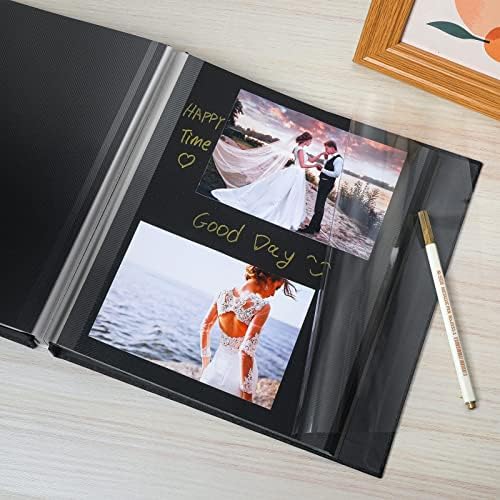 Spbapr Large Photo Album Self Adhesive Linen Cover Magnetic Scrapbook Album DIY Scrap Book 60 Black Sticky Pages for 3x5 4x6 5x7 8x10 Pictures with A Metal Pen - Image 4
