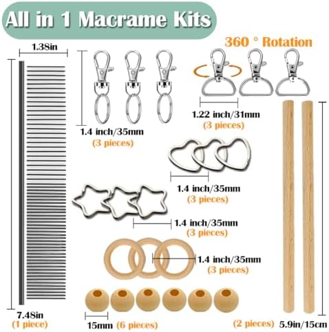 Ewparts Art Craft Macrame Kits for Adult Beginner with Instruction Book - Image 3