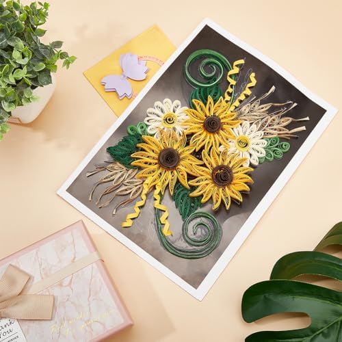 WEBEEDY Paper Quilling Kit DIY Sunflower Paper Filigree Kit with Quilling Strips Tool and Supplies Paper Quilling Set for Beginners Handmade Crafts Modern Room Wall Art Decor Gift,21×27.9cm/8.3×11" - Image 7