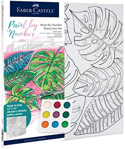 Faber-Castell Paint by Number Tropical Watercolor - Number Painting for Adults - Easy Paint by Number Arts and Crafts by Faber-Castell