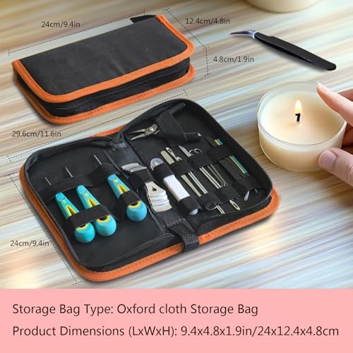 Candle Making Kit for Adults Beginners with Storage Bag, Candle Making Supplies Used for Punching and Inserting Candle Mold Wicks, Candle Making Tools Including Punching Needle with Hook and Large Eye - Image 2