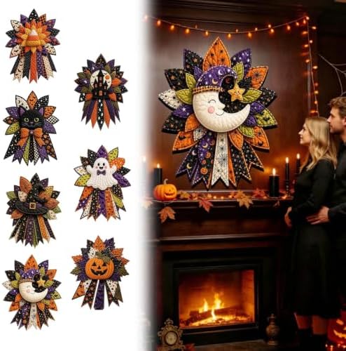 Loyilat 2026 New DIY Quilted Halloween Pumpkin Door Hanger Kit 60cm - Image 6
