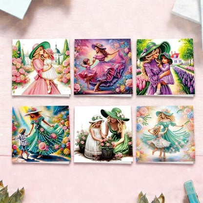 6Pcs Folding Greeting Card Diamond Art Painting Thank You Blessing Cards with White Envelope Rhinestones Painted Making Kits for Adults DIY Craft Holiday Gift-Mother03 - Image 7