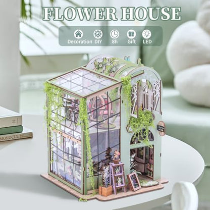 Insgen Miniature Florist Dollhouse DIY Flower Shop Booknook Building Set - Image 2