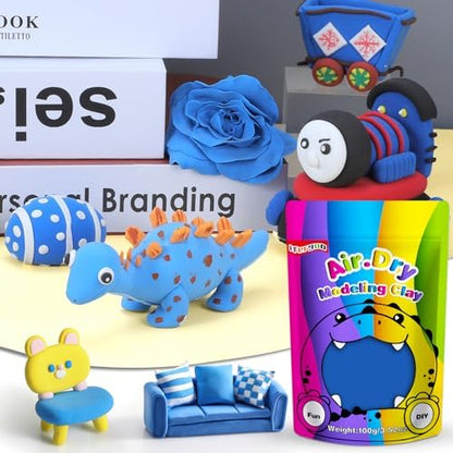 ifergoo 100g Blue Air Dry Clay, 3.5oz DIY Creative Modeling Clay for Kids - Image 4