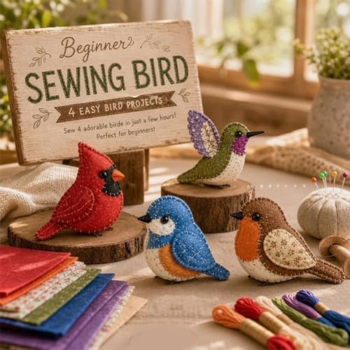 DIY Fabric Animal Craft Kit, 3D Cute Patchwork Sewing Set for Adults and Beginners, Stitch Your Own Whimsical Patchwork Sewing Set for Making Ornament,Handmade Art Holiday Gift Keychain (B-set) - Image 5