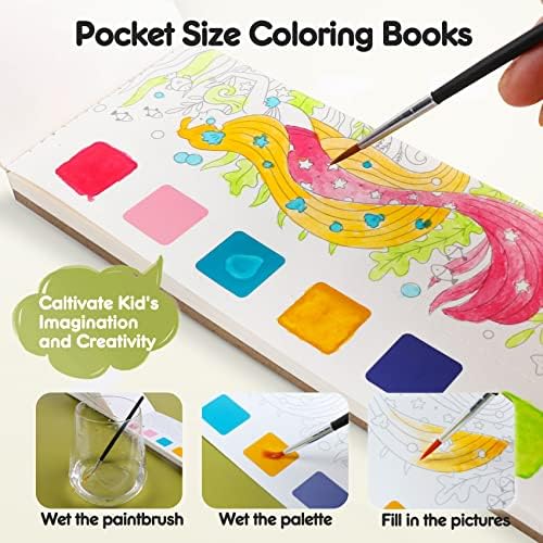 3pack Watercolor Painting Coloring Books Pocket Watercolor Paint Bookmarks - Image 3