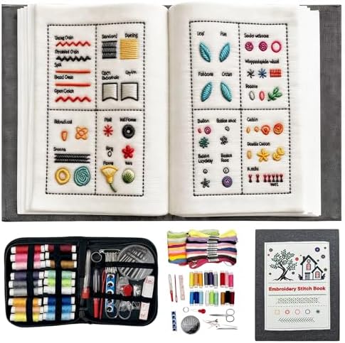 AILE 2026 New Embroidery Stitch Book Kit for Adult Beginners, Embroidery Sampler Practice Book with Complete Toolkit & Instructional Tutorial, DIY Embroidery for Adults and Craft Enthusiasts by AILE