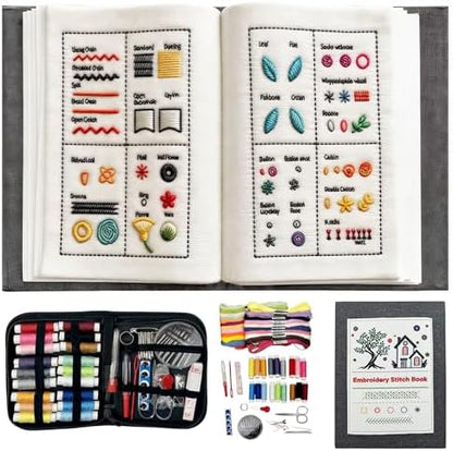 AILE 2026 New Embroidery Stitch Book Kit for Adult Beginners, Embroidery Sampler Practice Book with Complete Toolkit & Instructional Tutorial, DIY Embroidery for Adults and Craft Enthusiasts by AILE