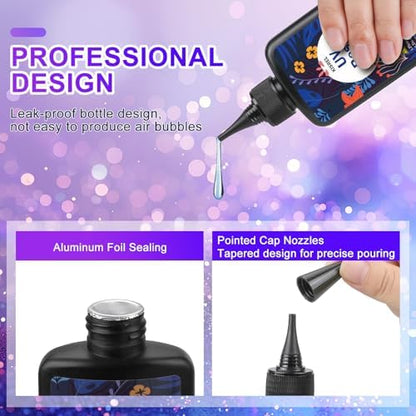 KISREL UV Resin Kit with Light, 200g Hard Type Clear UV Resin and UV Light - Image 2