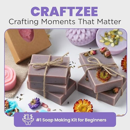 CraftZee   Soap Making Kit - All-in-One Soap Making Supplies with 6lbs Soap Base, 8 Dyes, 8 Essential Oils, Silicone Molds, Cutters, All Essential Tools & Instructions - Image 7