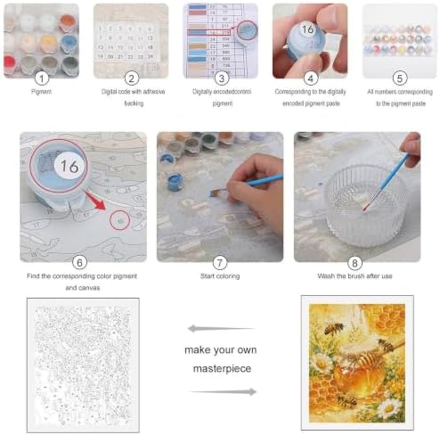 Bozfoxa Paint by Numbers Kit for Adults Beginner Honey Bee Garden - Image 4