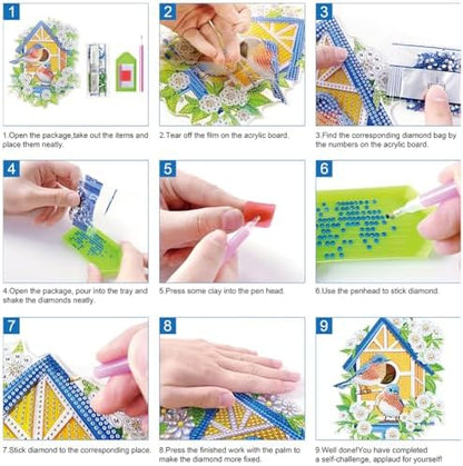 Sulunmo Diamond Painting Keychain Kits 5D DIY Diamond Art Pendants Double Sided Hanging Key Chains for Christmas Party Decoration DIY(6Pcs Christmas Dog Set-31) - Image 7