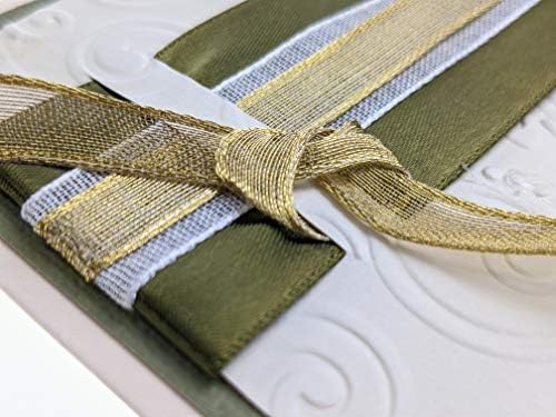 Ribbon Storage DIY Greeting Card Kit-Ribbon Cards-Handmade DIY Card Kits-Craft Kits for Kids and Adults-Card Making Kit, Thank You and Birthday Cards-Card Maker Kit for 10 Project Card (Hamon Gold) - Image 7