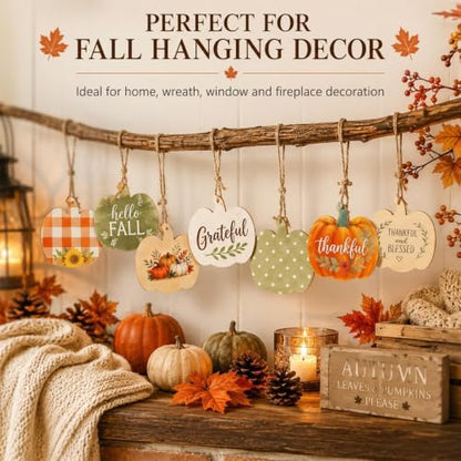 MAQIHAN Wooden Pumpkin Craft Kit 30 Pcs - Unfinished Fall Halloween Decor - Image 3