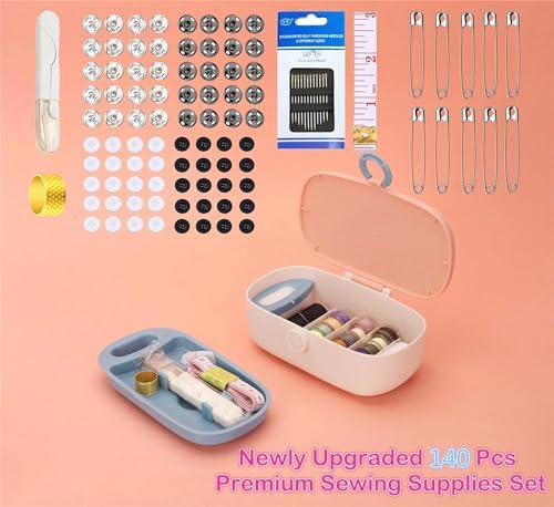 FKOG Sewing Project Kit, 135 Pcs Family Sewing Supplies Repair Kit Traveler Sewing Kit Sewing Thread Accessories DIY Sewing Supplies Organizer (Green) (Cyan Green Sewing kit) - Image 6