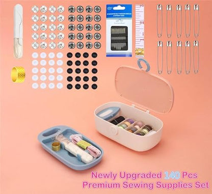 FKOG Sewing Project Kit, 135 Pcs Family Sewing Supplies Repair Kit Traveler Sewing Kit Sewing Thread Accessories DIY Sewing Supplies Organizer (Green) (Cyan Green Sewing kit) - Image 6