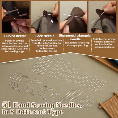 74 PCS Leather Sewing Kit Heavy Duty Sewing Kit Upholstery Repair Kit - Image 5