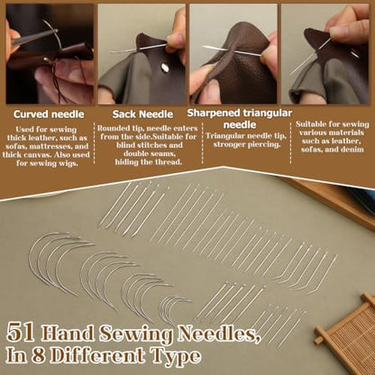 74 PCS Leather Sewing Kit Heavy Duty Sewing Kit Upholstery Repair Kit - Image 5