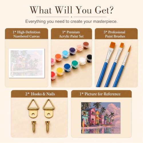 TELMOXA Beach Paint by Numbers Kit for Adults, 16x20 in - Image 5