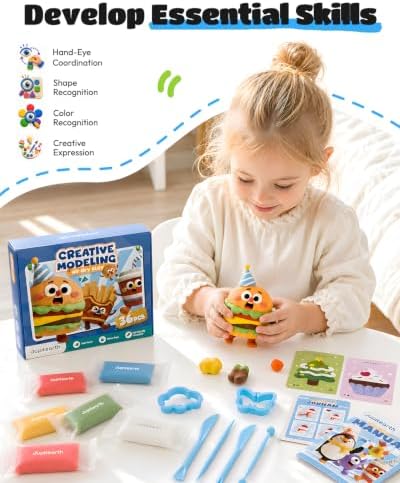 JUPITEARTH Air Dry Clay for Kids, 36 Colors Modeling Clay Kit - Image 5