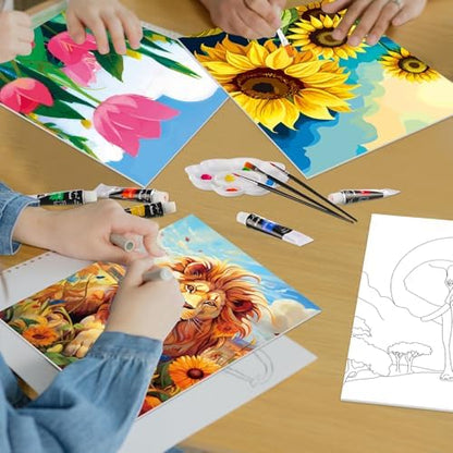 Cholemy 36 Pcs Paint and Sip Kit Gift for Adults 8''x10'',Plants Animals - Image 6