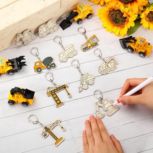 RattanView 24 Pcs Construction Craft Keychains DIY Keychain, 12 Styles - Image 4