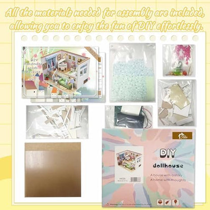Flever Dollhouse Miniature DIY House Kit Creative Room with Furniture for Romantic Valentine's Gift(Because of Meeting You) - Image 3