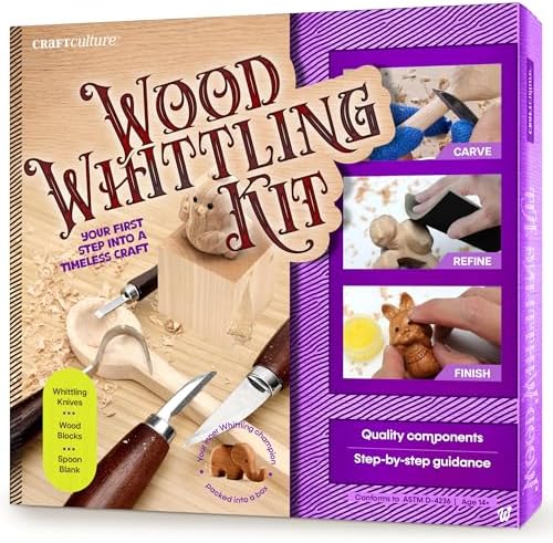 Wood Whittling Kit - Wood Carving Tools - Crafts for Adults - Easter Unique Gifts - Teen Boy Gifts - Birthday Gift Ideas for Women - Hobbies DIY Kits for Adults, Boys, Girls, Women, & Men by Craft+Culture