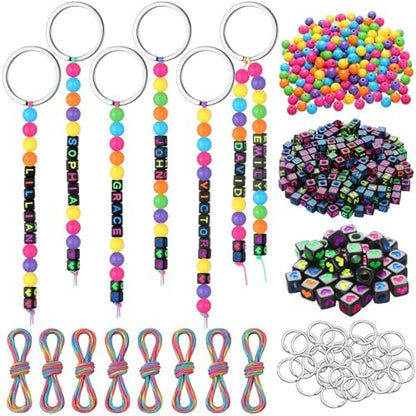 Landical 564 Pcs DIY Neon Bead Keychain Making Kit Name Beads Craft by Landical