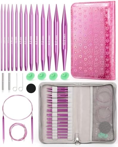Aeelike Interchangeable Knitting Circular Needles 3-10.0mm, Purple Heart by Aeelikescrochetworld