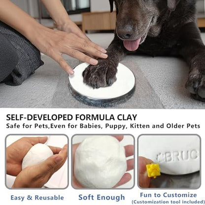 MYPAWLETS Dog Cat Pawprints Keepsake Kit,3 Round,Clay Paw Print Ornaments - Image 4
