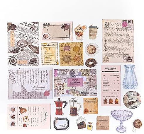 Aldieco 260pcs Vintage Scrapbooking Stickers Pack, DIY Retro Journaling Supplies Stickers kit,Scrapbook Paper Accessories,Coffee Scrap Book Washi Paper Stickers(nuanjushouji) - Image 5