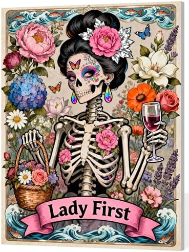 ACANDYL Halloween Paint by Numbers Kit for Adults Beginner Skull DIY Painting Kits for Adults Beauty Easy Adult Paint by Number Kits on Canvas Color by Numbers for Gifts Home Wall Decor 16x20 Inch by ACANDYLPaintbyNumbersKits