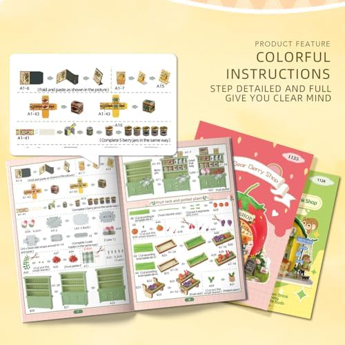 Dollhouse Miniature DIY House Kit,Mini 3D Wooden Doll House Craft Model with LED Creative Room Perfect DIY Gift for Friends, Lovers and Families (Rabbit Apple House) - Image 6