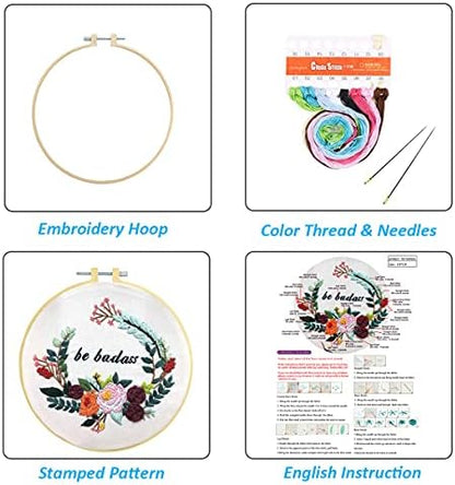 Louise Maelys Inspirational Flower Embroidery Kit for Beginners Handmade - Image 4