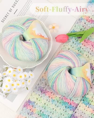 Coopay Yarn for Crocheting & Knitting, Gradient Cake Yarns (Watercolor) - Image 5
