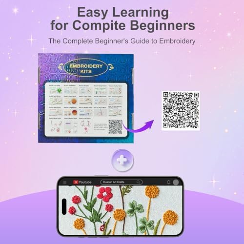 Huacan Embroidery Kit for Beginners with Tutorial Video & Gift Box - Image 4