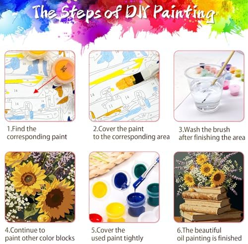 ZTOTZ Paint by Numbers with Flower, Simple Paint- by -Numbers Kits Book - Image 6