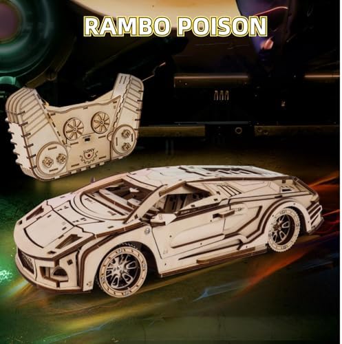 3D Wooden Puzzle Retro Sports Car for Adults - Image 3