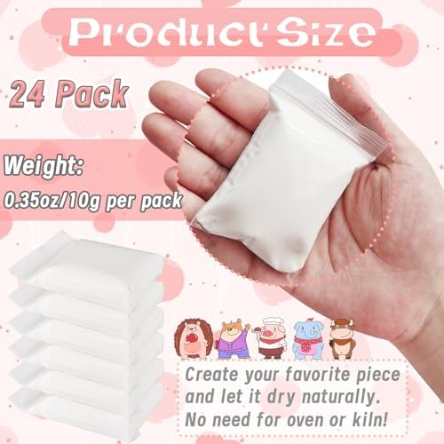 24 Pack White Air Dry Foam Clay,8.5oz DIY White Model Clay,Soft Bulk Modeling Foam Clay for Gift,Rewards,Arts & Crafts - Image 2