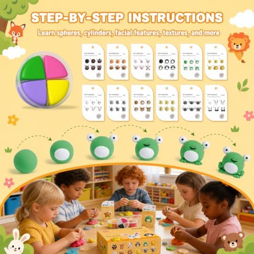 Air Dry Clay Kit -12 Animals Modeling Clay for Kids Arts and Crafts - Image 4
