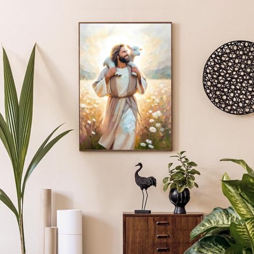 Jesus Paint by Numbers Kit for Adults Framed Canvas 12X16 in, Frameworkless - Image 2